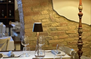 a table with a lamp and a lamp on it