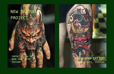 Oni Mask Chest Tattoo