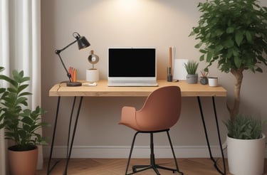 A warm, inviting workspace with a notebook, pen, and a cup of coffee ready for a coaching session.