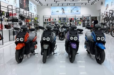 four bikes in front of the store