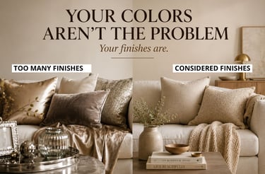 colour schemes for living room ruined by mixed surface finishes glossy velvet matte linen same color