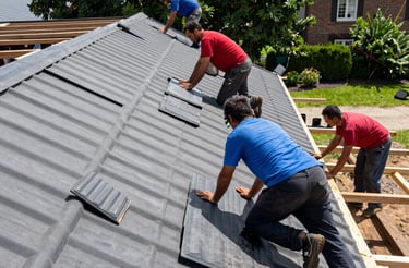 A friendly team member from C Webster and Sons discussing a roofing project with a homeowner in Bangor, Maine.