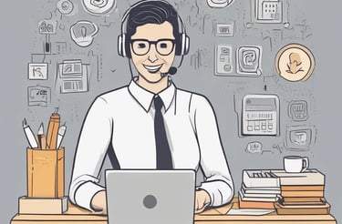 A friendly customer service representative with a headset ready to assist.