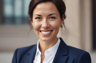 A friendly customer service representative wearing a headset, smiling warmly.