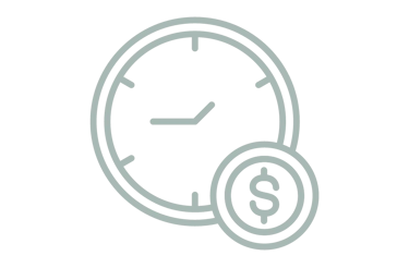 Clock with a dollar sign because time is money when using a bridge loan.