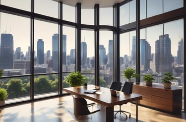 Minimalist workspace with a sleek laptop and a cup of coffee on a clean desk.