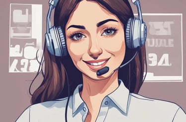 A friendly customer service representative answering a phone call.
