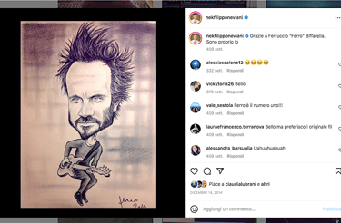 Caricatura Nek su pagina Instagram