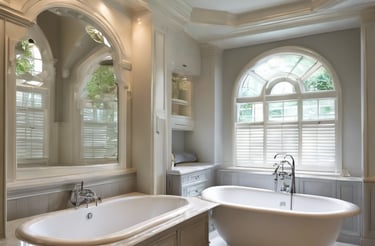 a bathtub in a bathroom