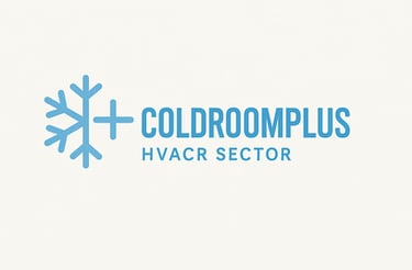 Cold Room Plus logo featuring a blue snowflake and plus sign icon on the left