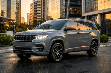 carro de 7 lugares no Brasil em 2026 mostrando o alto custo e SUV moderno urbano
