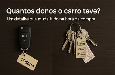 Imagem comparativa em fundo de madeira escura, dividida ao meio. À esquerda, uma única chave de carr