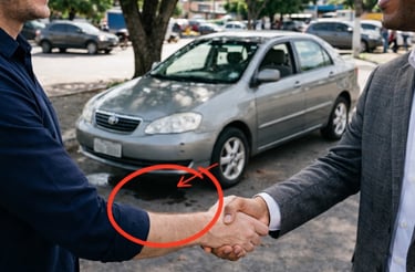golpe na compra de carro usado entre particulares durante negociação