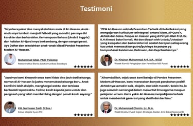 a group of people standing in front of a gold background. Testimoni ponpes Al-Hassan