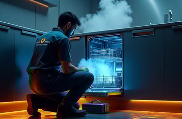 Fix Commercial Appliance technician repairs commercial dishwasher in Charlotte