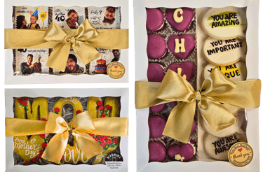 Gift boxes of custom-decorated cookies, beautifully presented and perfect for gifts, surprises, and spreading love