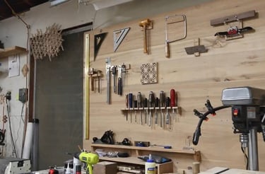A wall organizer with a large range of tools