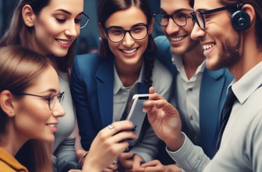 A friendly consultant discussing with a client in an office.