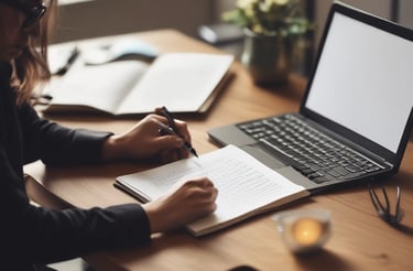 Close-up of a person writing a message on a digital tablet.