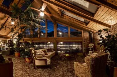 Ouray, CO real estate highly recommended commercial property branding hotel lobby at twilight