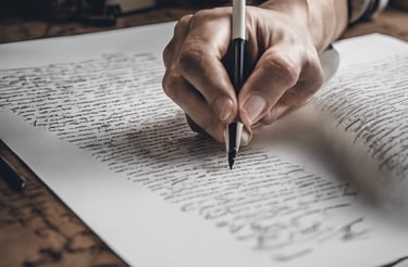 person writing on white paper
