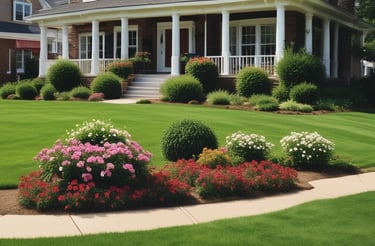 An aerial view of a suburban neighborhood displaying a network of streets and houses with neatly organized lawns and backyards. The landscape is characterized by a sprawling layout with similar-looking houses throughout the community.