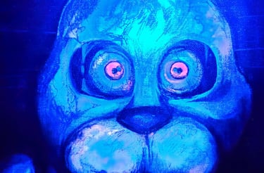 Bonnie Fnaf fan art. Original Mixed media artwork by the artist Angelina Nazarenko. ArtNess UV 