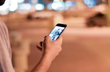 Person using the phone to contact someone