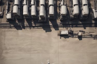 A drone is captured in flight against the backdrop of a setting sun. The sun casts a warm, golden light across the scene, highlighting the silhouette of barren trees in the background. The drone's propellers are visibly spinning, and it appears to be a modern, sleek model.