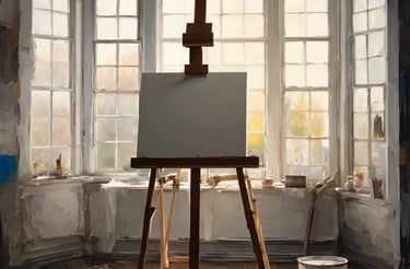 A theatrical stage setup with a red curtain and numerous costumes hanging from a chandelier. The backdrop includes abstract panels with Asian-inspired designs. To the sides are large, ornate wooden mirrors.