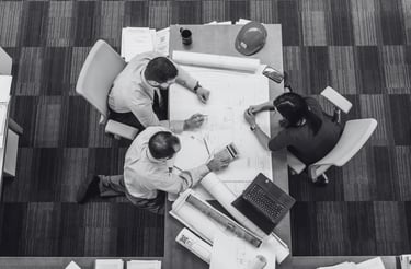 Reunião Foto área em P&B