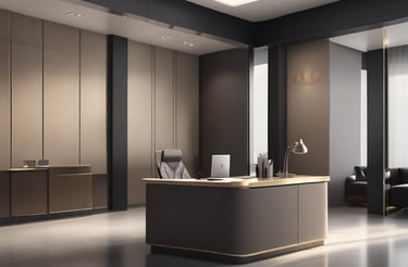 A warm, inviting workspace with a laptop, notebook, and a cup of coffee ready for a financial consultation.