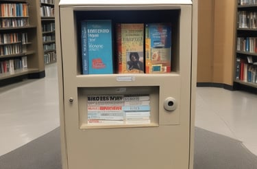 A vintage military-style mailbox with a cross emblem, set against a backdrop of old books and a soft candlelight glow.