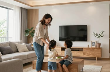 A clean, modern contact form on a tablet screen with construction tools in the background.