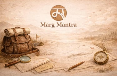 A Vintage backpack, map, and compass ready for your next soulful journey across the mountains.