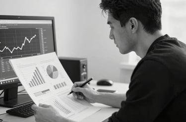 A friendly consultant discussing market research insights with a small business owner in a cozy office.