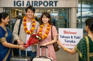 Guests are greeted at IGI Airport