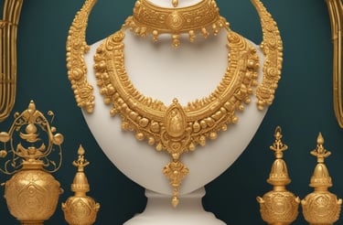 A cozy boutique corner with maroon and cream decor showcasing elegant jewellery and accessories.