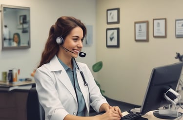 A friendly technician arriving at a client's home with a mobile DNA testing kit.