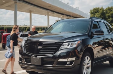 A close-up of hands typing on a laptop with a booking form on the screen.