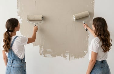 A friendly contractor discussing home remodeling plans with a smiling homeowner in a cozy Texas living room.