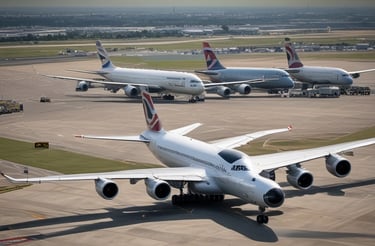 A friendly driver standing beside a clean, dark blue hackney carriage ready for airport pickup.