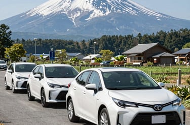 A sleek, modern office reception area with a minimalist design and a horombawa logo on the wall.