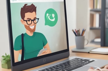 hazme una imagen de una persona contactando por chat a ascent ia