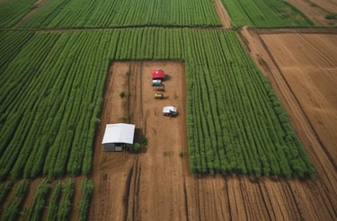 A vibrant, colorful portrait of Muthukkaruppan with roots and scientific symbols subtly blended in the background.