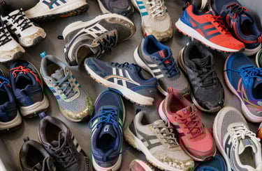 images of new and gently worn athletic shoes for youth