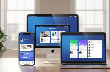 Finished mobile app displayed on multiple devices.
