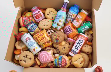 brown cookies on white and blue checkered paper