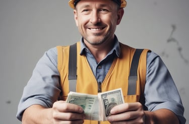 A person using a laptop with financial documents on a desk.