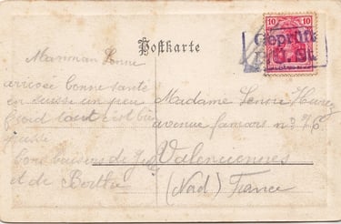 Postcard sent from LÖRRACH to VALENCIENNES.